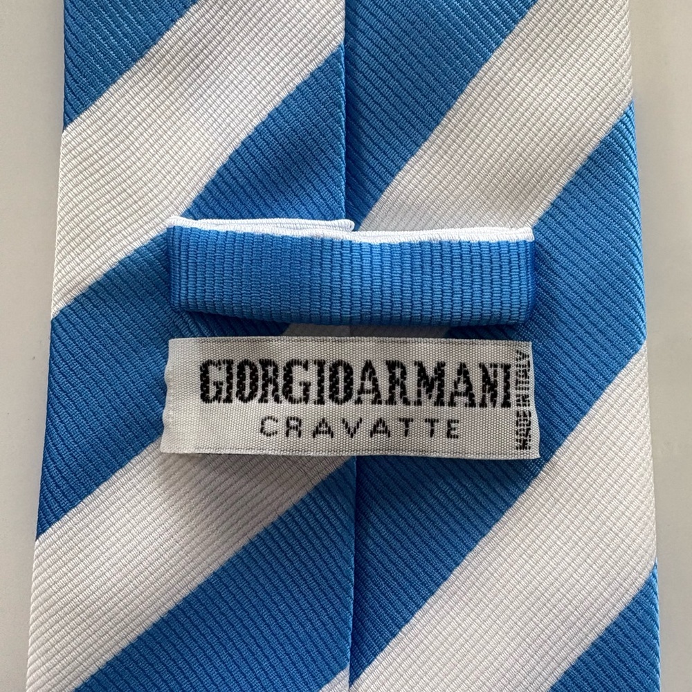Giorgio Armani Cravatte Stripped Silk Tie Men’s - Picture 3 of 6